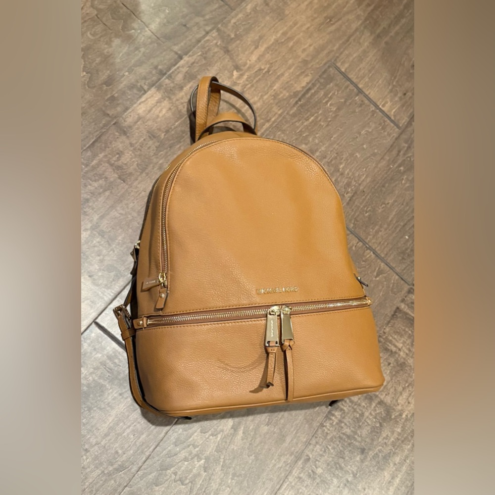 Michael Kors Rhea Leather Tan Backpack